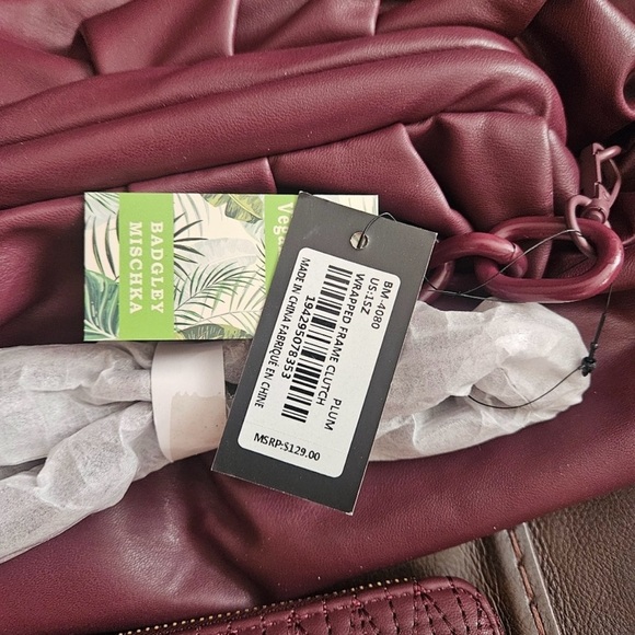 Badgley Mischka 2Fer Bag & Wallet-Plum NEW - Picture 2 of 9